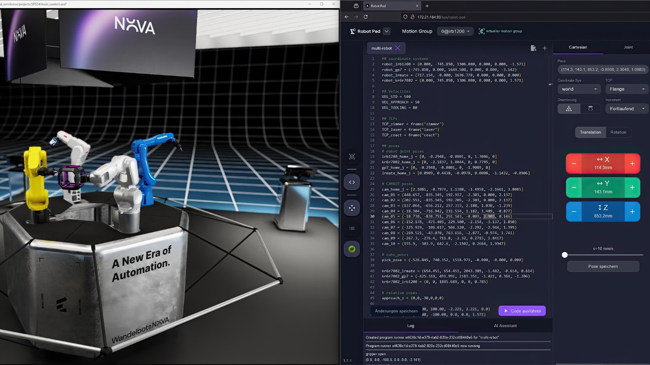 Interfaz de software de simulación de robots