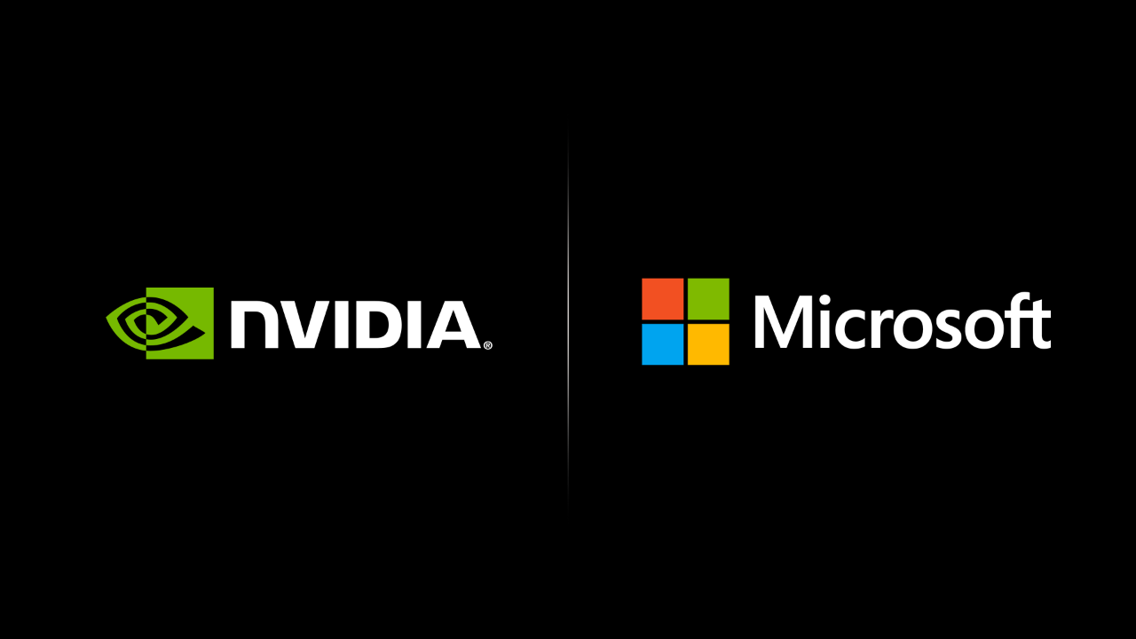 NVIDIA と Microsoft のロゴ